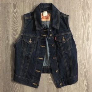 Cute Classic Slim Fit Navy Denim Vest